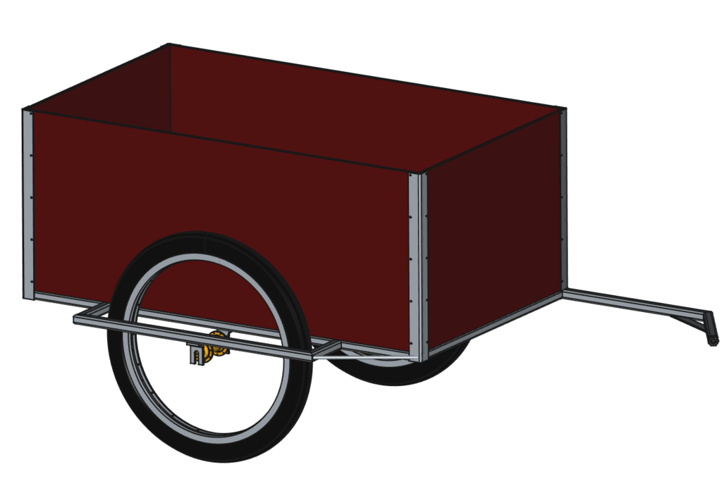 100x60cm box trailer, with optional PVC cover/canopy